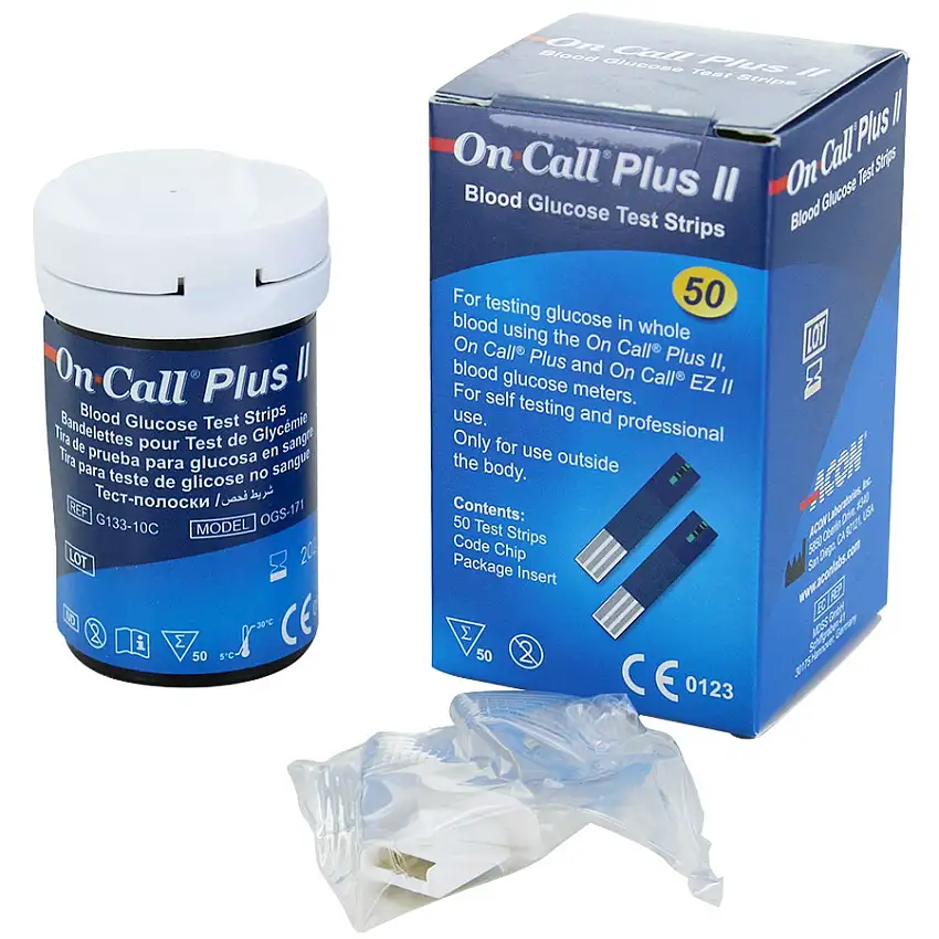 Bandelettes pour glucomètre On Call Plus II