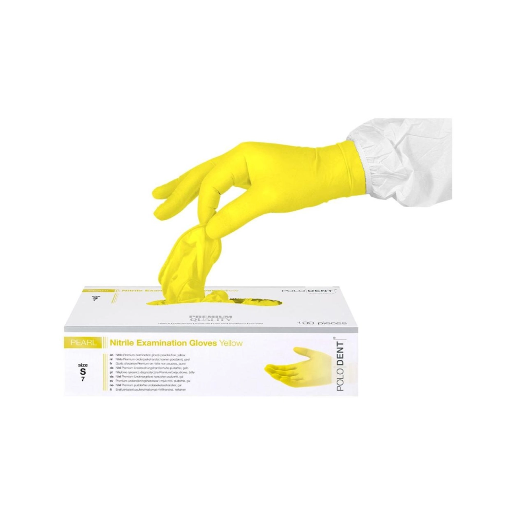 PoloDent Pearl nitrile non poudrés jaune small 100 pcs