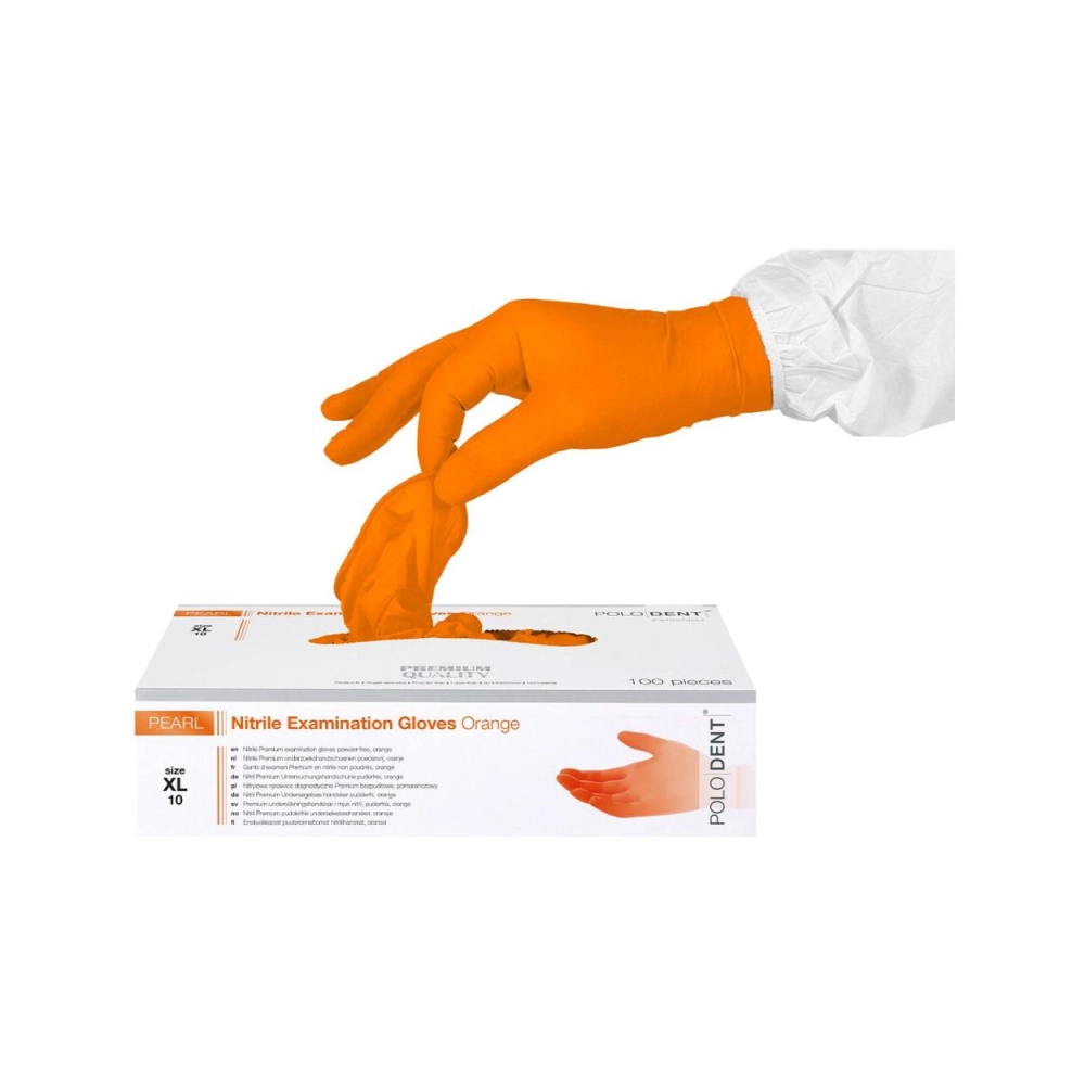 PoloDent Pearl nitrile non poudrés orange x-large 100 pcs
