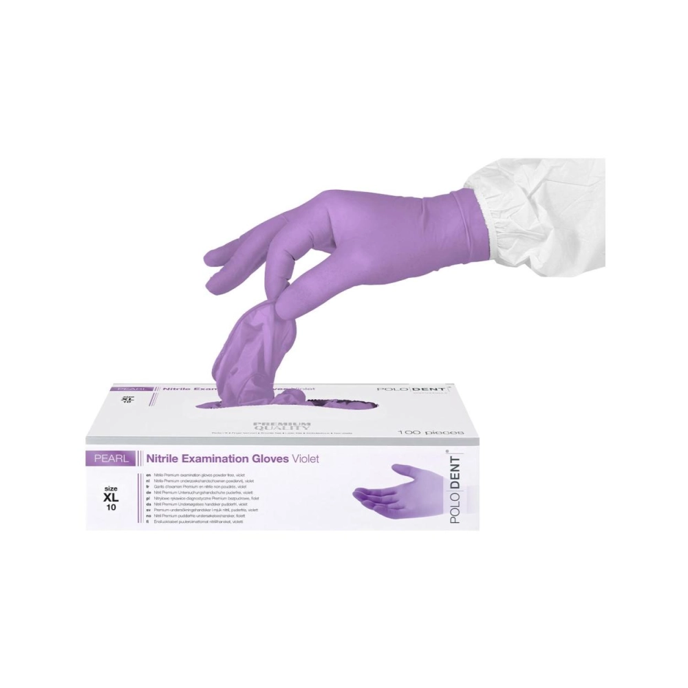 PoloDent Pearl nitrile non poudrés violett x-large 100 pcs