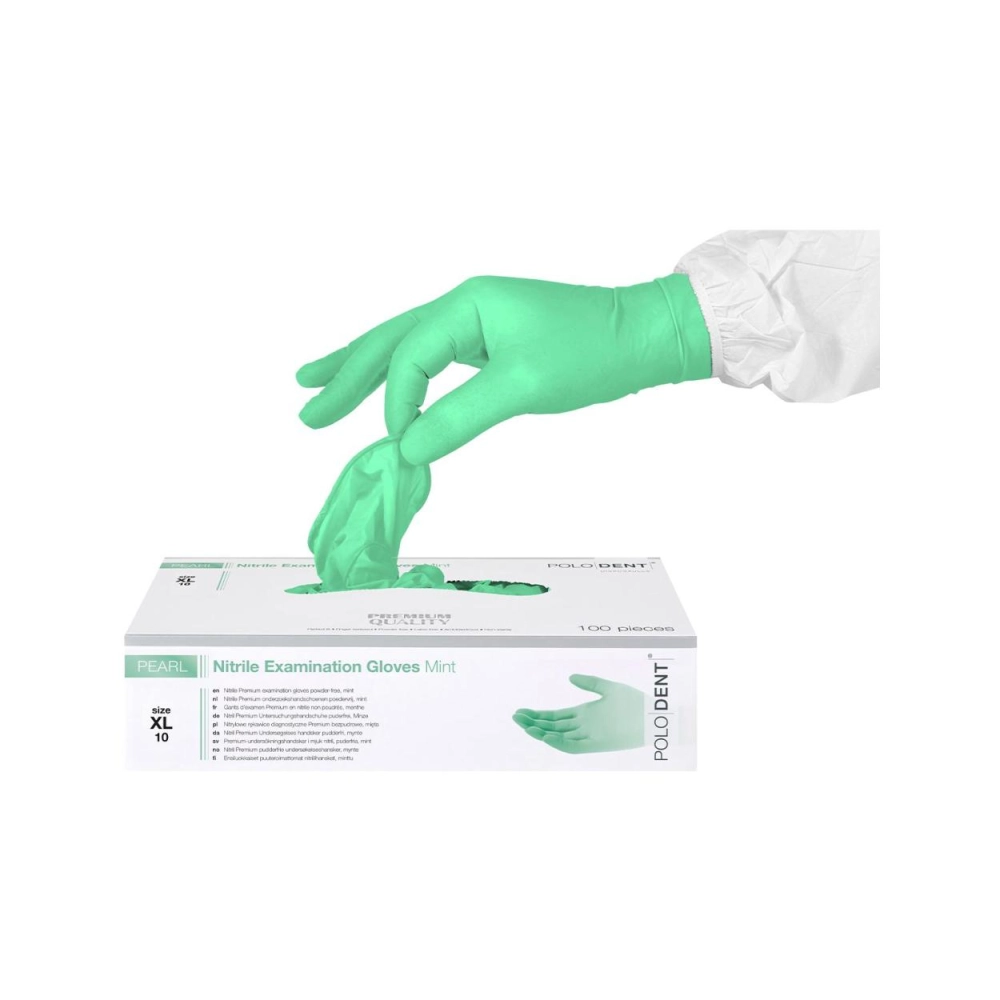 PoloDent Pearl nitrile non poudrés menthe x-large 100 pcs