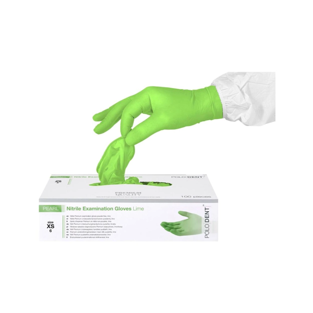 PoloDent Pearl nitrile non poudrés citron vert x-small 100 pcs