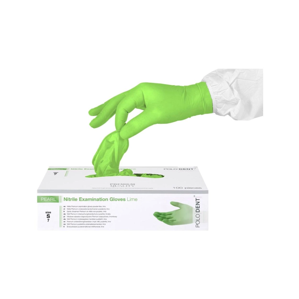 PoloDent Pearl nitrile non poudrés citron vert small 100 pcs