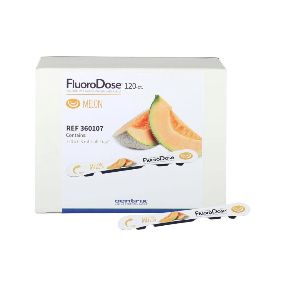 Centrix FluoroDose vernis avec Xylitol melon Single Dose 120x 0,3 ml