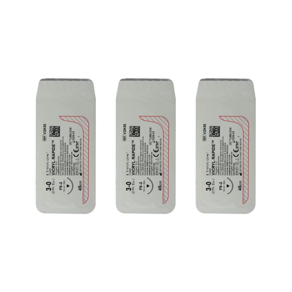 Ethicon Vicryl Rapide 3-0 coupante 18,7 mm V2930H 36x45 cm