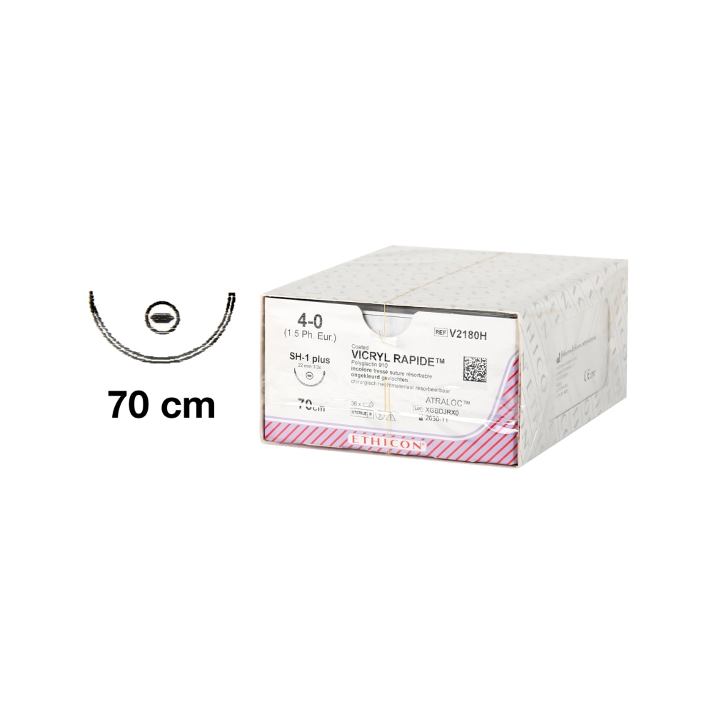 Ethicon Vicryl Rapide 4-0 ronde 22 mm V2180H 36x70 cm