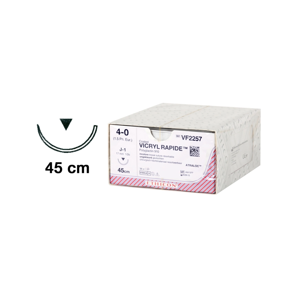 Ethicon Vicryl Rapide 4-0 coupante 17 mm VF2257 36x45 cm