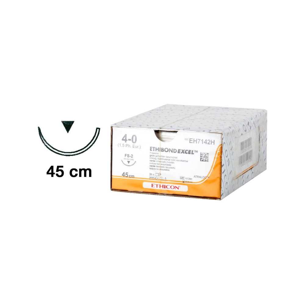 Ethicon Ethibond Excel 4-0 coupante ronde 19 mm EH7142H 36x45 cm