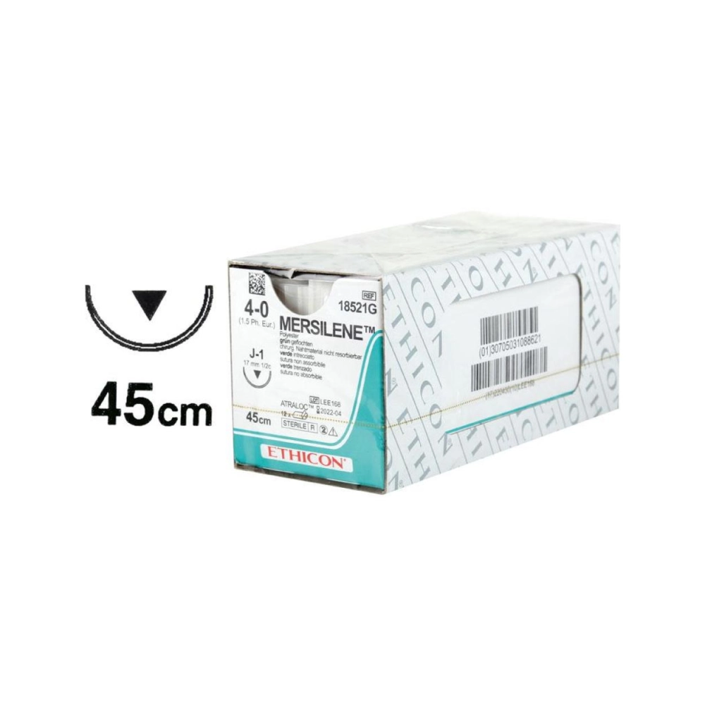 Fils de sutures Mersilene 4-0 17 mm 18521G 12 pcs