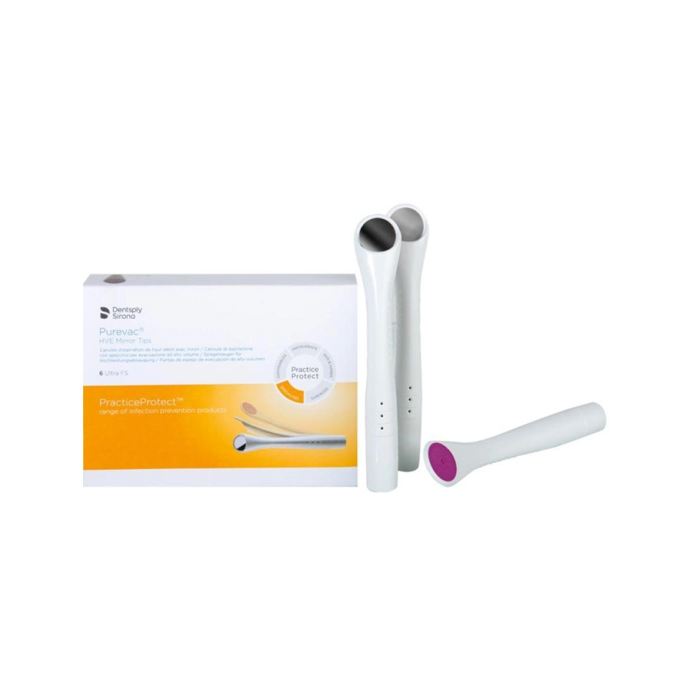 Dentsply Sirona Purevac HVE canules d'aspiration avec miroir FS Rhodium 12 pcs