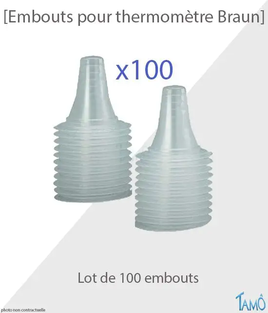 PACK DE 100 EMBOUTS - Thermomètre Braun