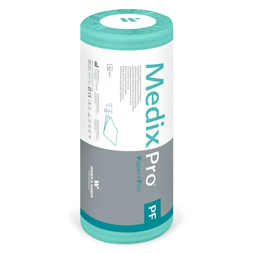 Weber & Weber Rouleau médical plié MedixPro PF Vert, 25 cm (largeur du papier 50 cm)