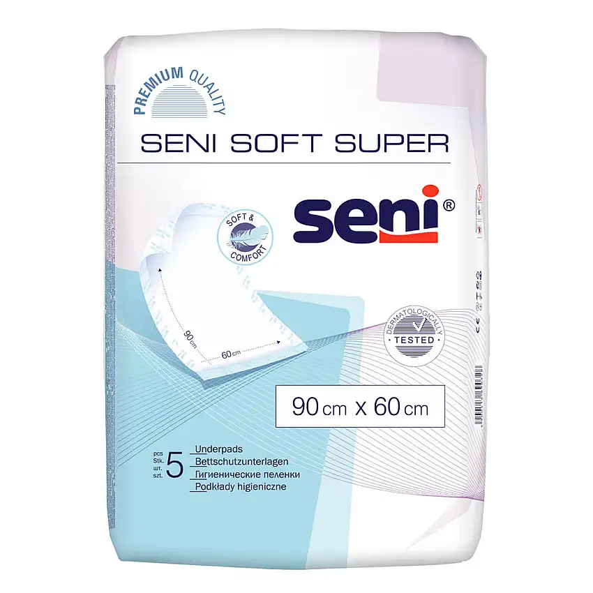 TZMO Couche de protection Seni Soft Super 90 x 60 cm, 5 pièces