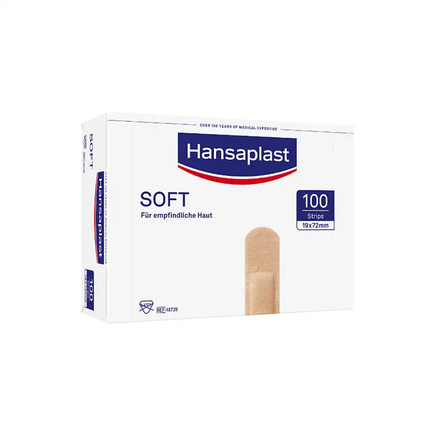 Hansaplast Pansements Soft Strips 1,9c m x 7,2 cm