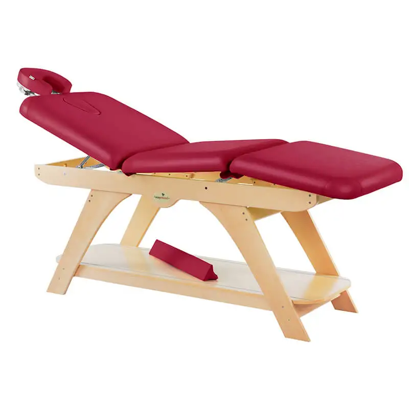 Ecopostural Table de soins en trois parties avec tête de lit Bois naturel, Cerise