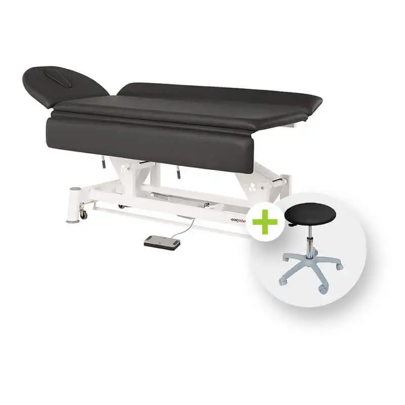 Ecopostural Table de traitement avec parties latérales réglables Noir
