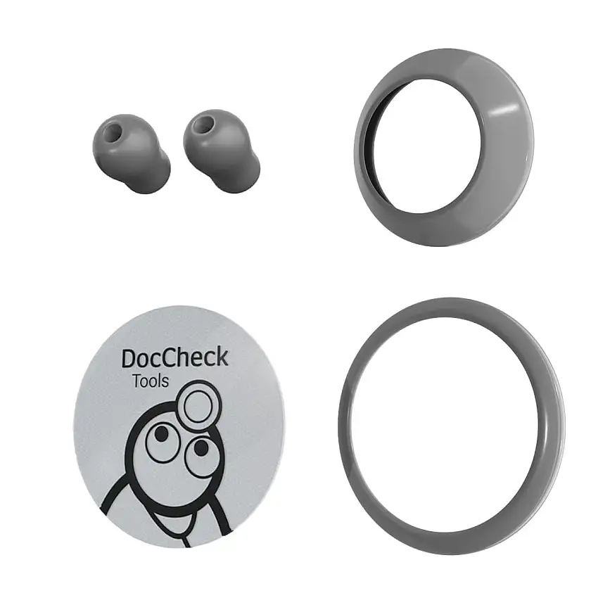 DocCheck Tools Set de pièces de rechange pour stéthoscope « Lausch mini » Gris