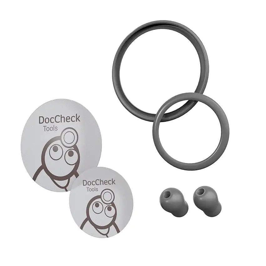 DocCheck Tools Set de pièces de rechange pour stéthoscope «Lausch ultra» Gris
