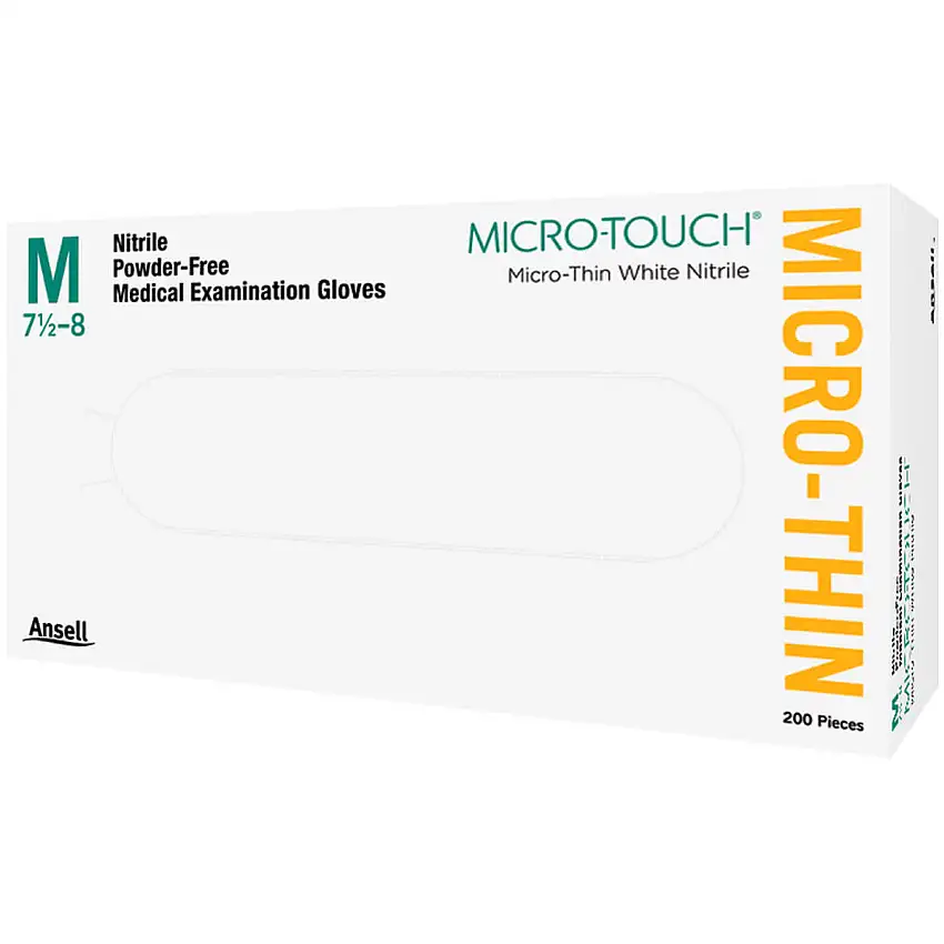 Ansell Gant d’examen MICRO-TOUCH Micro-Thin White Nitrile S