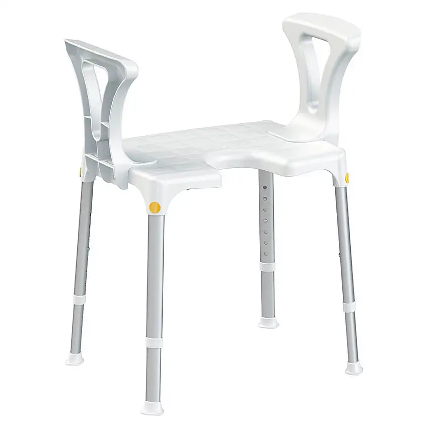 Careline Tabouret de douche Smart avec découpe pour parties intimes Avec accoudoirs