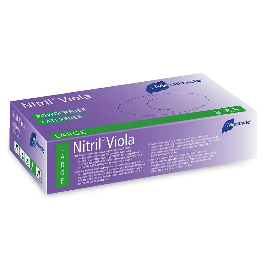 Meditrade Gants d'examen Nitril Viola L