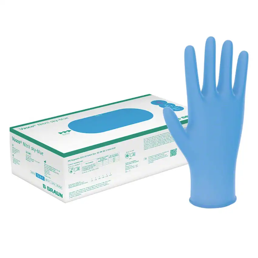 B. Braun Gants d'examen Vasco Nitril Sky-Blue 100 pièces, M