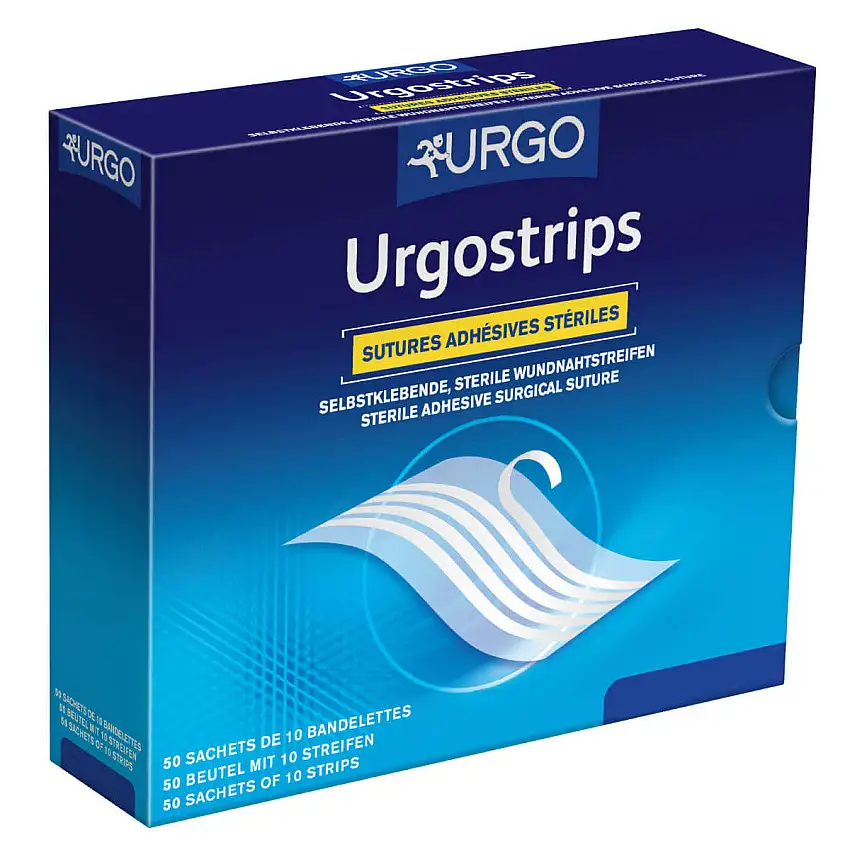 URGO Sutures adhésives stériles Urgostrips 75 x 3 mm, 5 bandes par emballage stérile