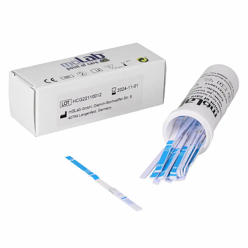 möLab Test de grossesse hCG 20 bandelettes de test