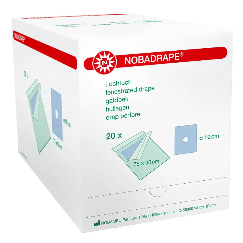 NOBAMED Draps perforés NOBADRAPE 75 x 90 cm, Ø perforation 10 cm
