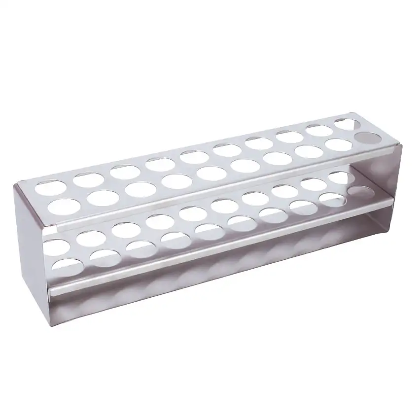 MWM Mühlacker Porte-tubes à essai en acier inoxydable 2 x 10 verres bis Ø 18 mm