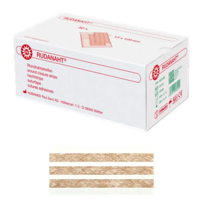 NOBAMED Sutures adhésives stériles RUDANAHT 38 x 6 mm (6 bandes par emballage stérile)