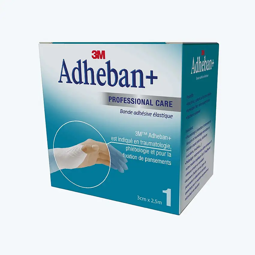 Bande adhésive élastique - 2,5 mètres - Adheban+ - 3M
