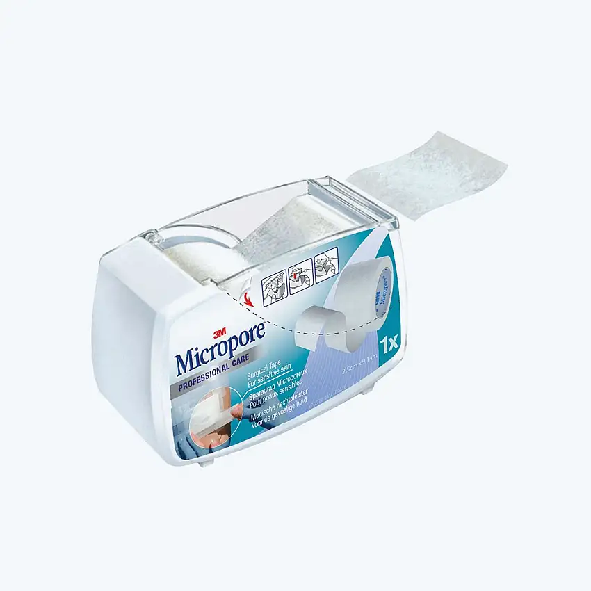 Micropore 3M - Sparadrap - Dévidoir blanc hermétique - Par 6 - 3M