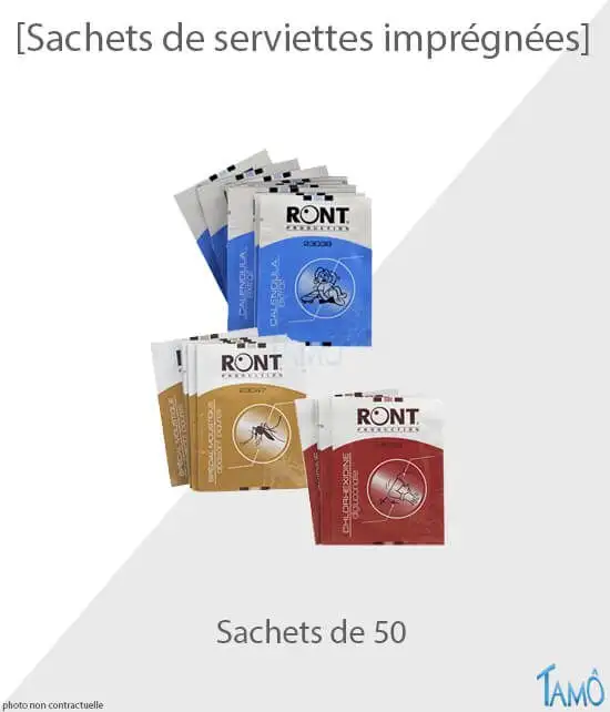 SACHET DE 50 SERVIETTES IMPRÉGNÉES ASSORTIES