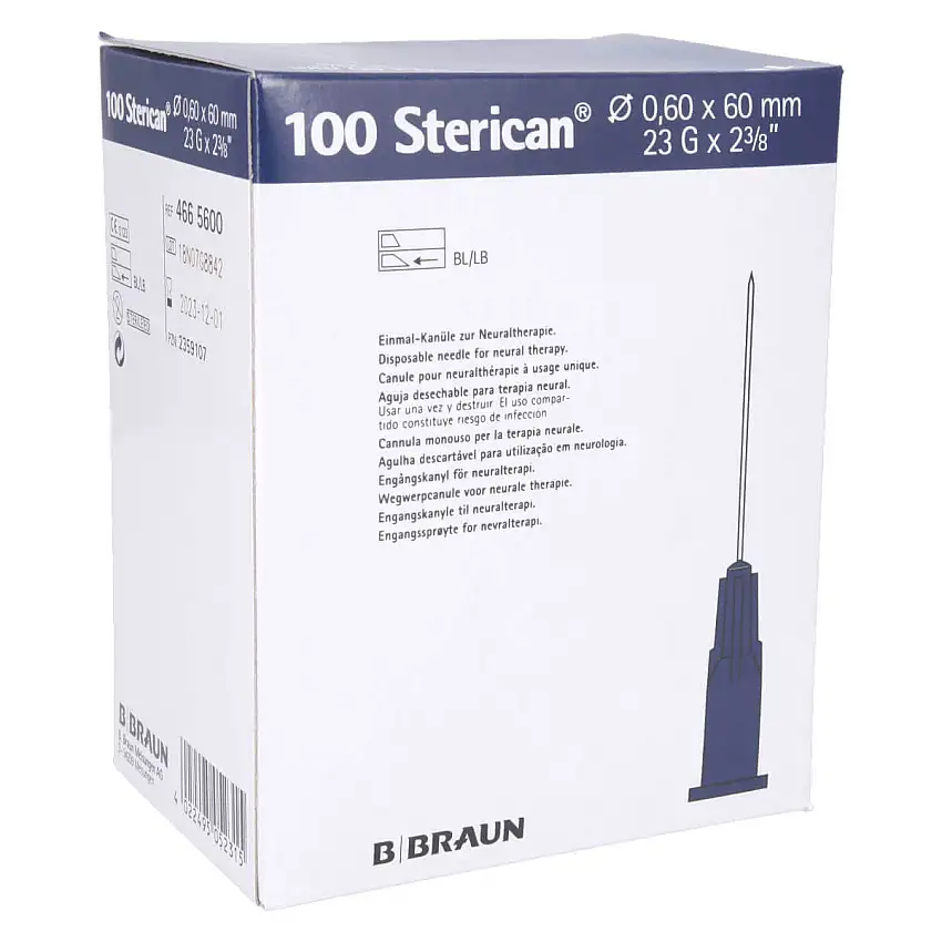 B. Braun Aiguilles pour neuralthérapie Sterican G 23 x 2 3/8", bleu