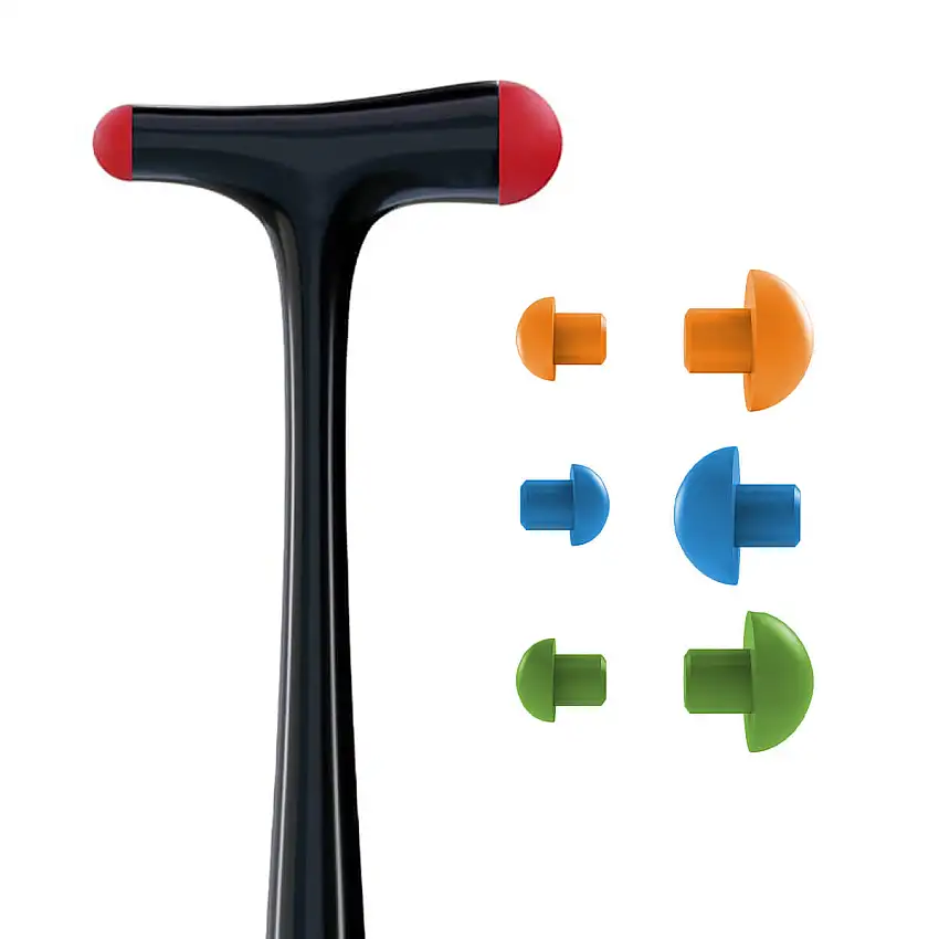 DocCheck Thïngs Kit économique : Marteau à réflexes «Clôppe» et kit de pièces de rechange Rondelle en caoutchouc rouge et kit de réglage