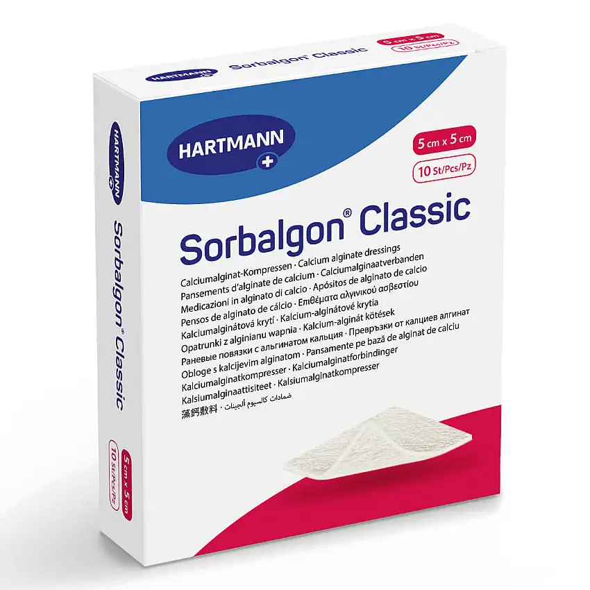 HARTMANN Pansements d'alginate de calcium Sorbalgon Classic 5 x 5 cm