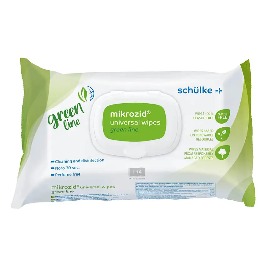 schülke mikrozid universal wipes green line 114 lingettes