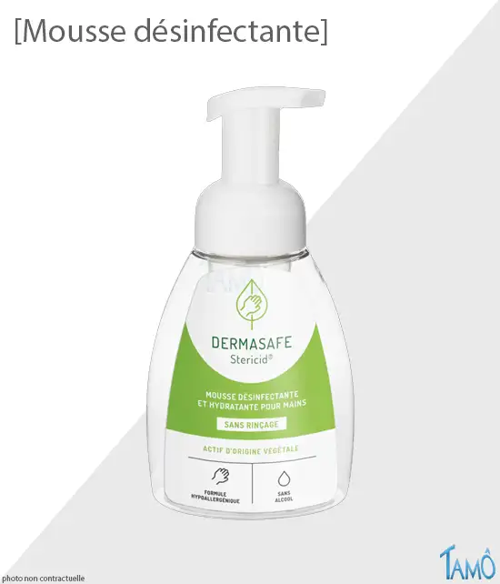 MOUSSE DÉSINFECTANTE MAINS - Sans rinçage & sans alcool 250ml