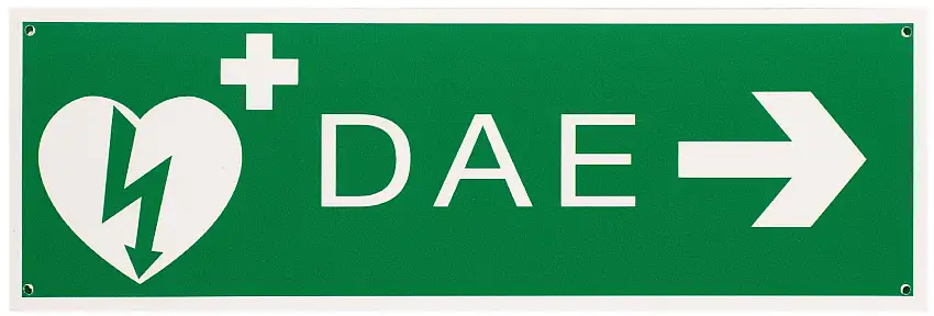 PVC defibrillator warning signs - 5 models - Pyrescom - Right - 30x10 cm