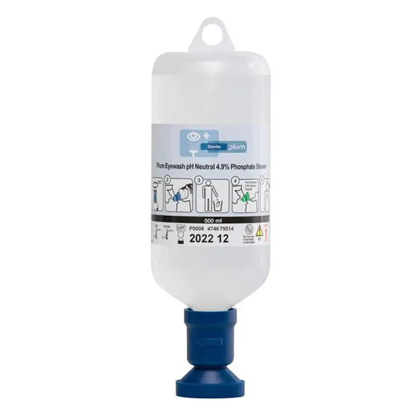 Plum Flacon lave-œil avec solution tampon à 4,9 % de phosphate – 200 ml