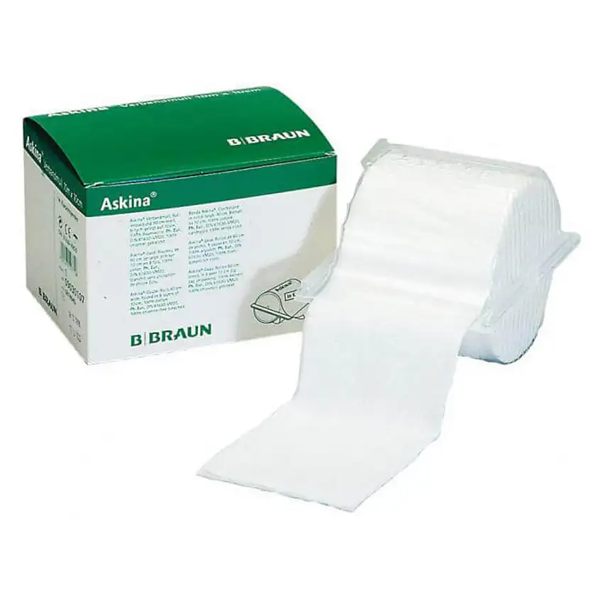 B. Braun Compresses de gaze Askina Mull 10 cm x 2 m, blanc