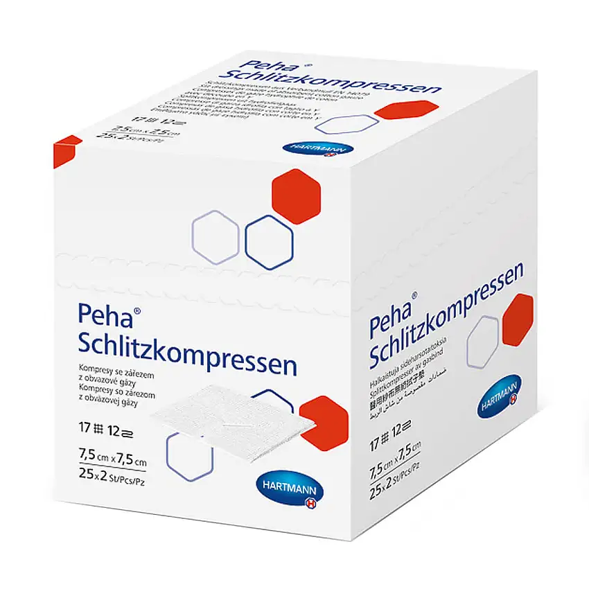 HARTMANN Compresses à fente Peha 7,5 x 7,5 cm