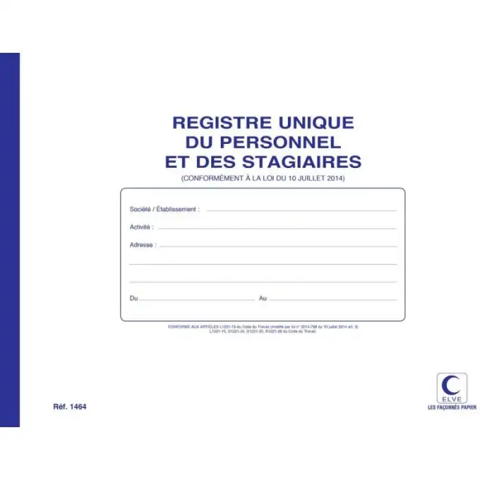 Registre du Personnel et des Stagiaires