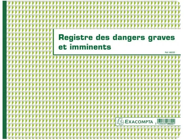 Registre de dangers graves et imminents
