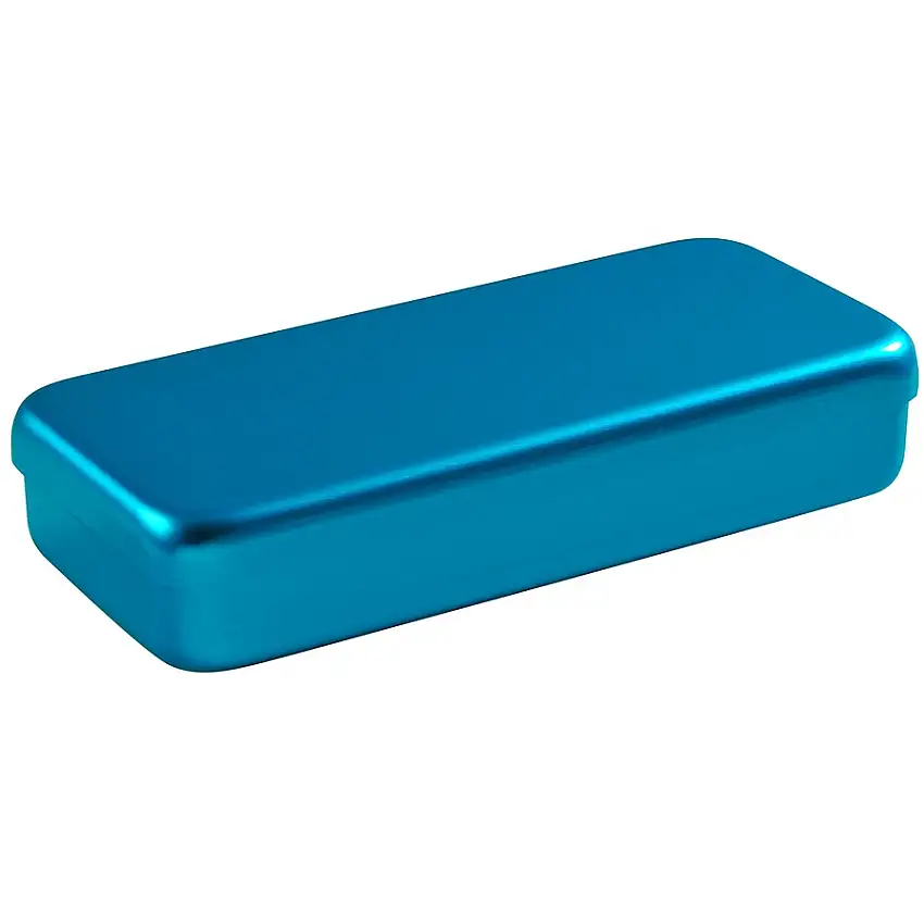 Boîte de stérilisation en aluminium - couleur azur