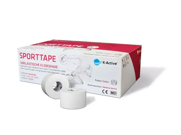 K-Active Sporttape weiss 3,8 cm x 10 m, 12 Stück