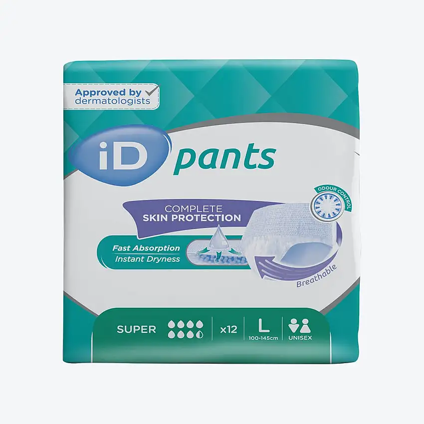 Culotte fuite urinaire - iD Pants - Super - 9,5 gouttes - L - Par 12