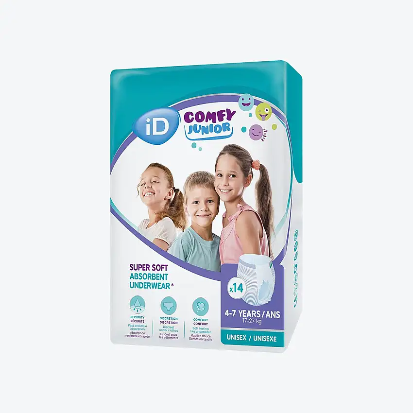 iD comfy junior - Slip absorbant - 4 / 7 ans - Par 14