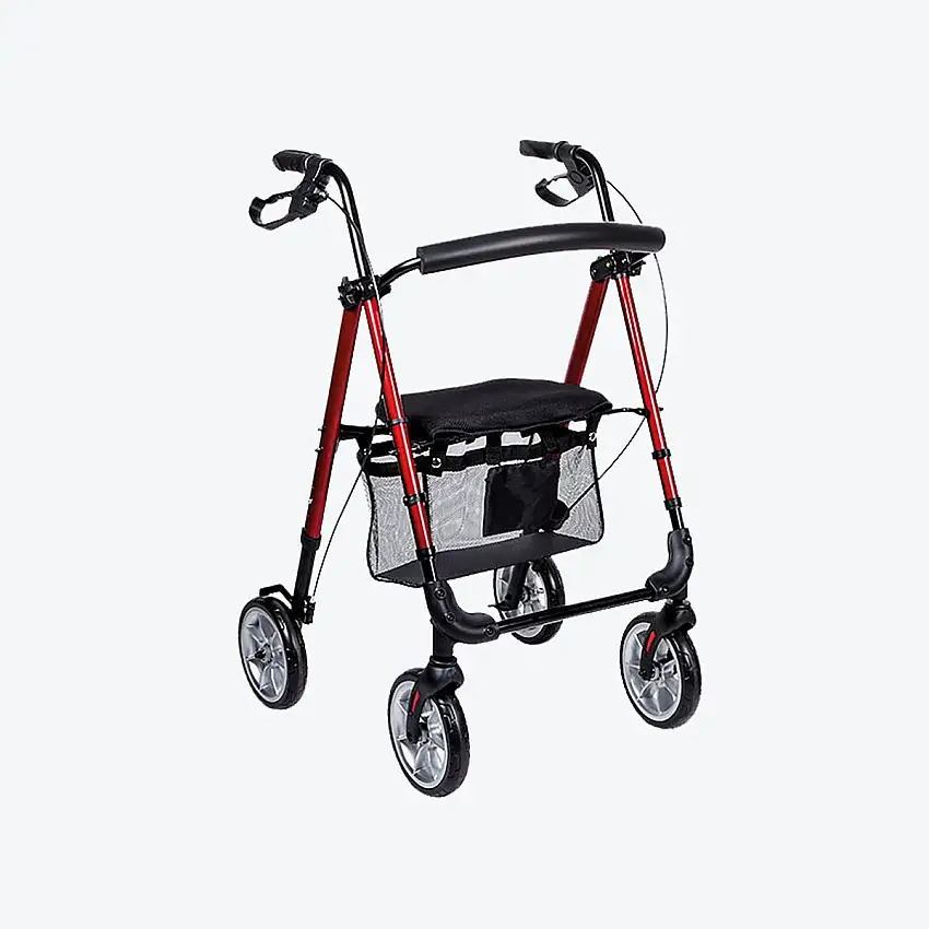 Déambulateur 4 roues pliant - Rouge - Boston - Drive